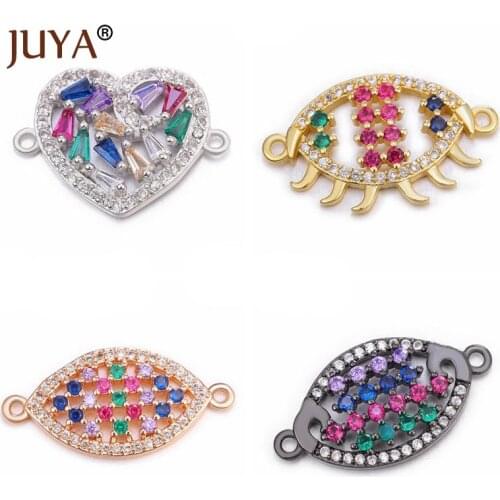 JUYA New Fashion Different Styles Multicolor Zircon Rhinestone Charm Connectors For Women Handmade Jewelry Making Components