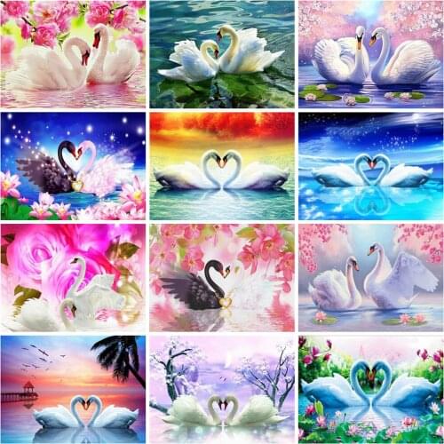 HUACAN Diamond Painting Swan Animal DIY Diamond Mosaic Embroidery Handwork Full Square/Round Set Gift
