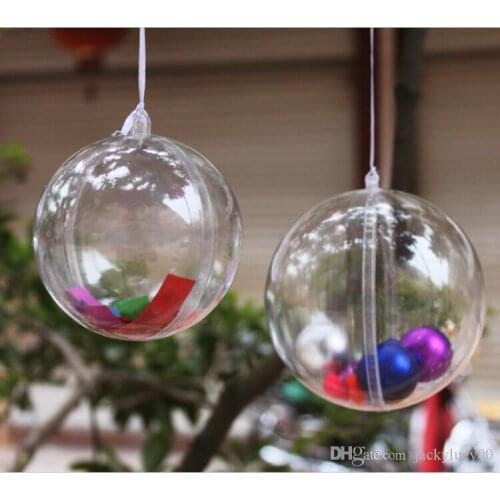 Classic Transparent Plastic Christmas Balls Fashion Wedding Favor Candy Box Round Balls For Festive Party Supplies 20pcs/lot