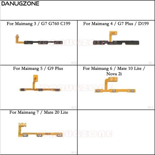 Power Button Switch Volume Button Mute On / Off Flex Cable For Huawei Mate 20 Lite / Mate 10 Lite / Maimang 7 6 5 4 3 G7 G9 Plus