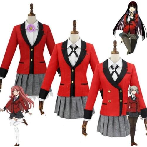 Anime Kakegurui Kirari Momobami Cosplay Halloween Carnival Costume Women Girls Yumemite Yumemi School Uniform Suits Wig