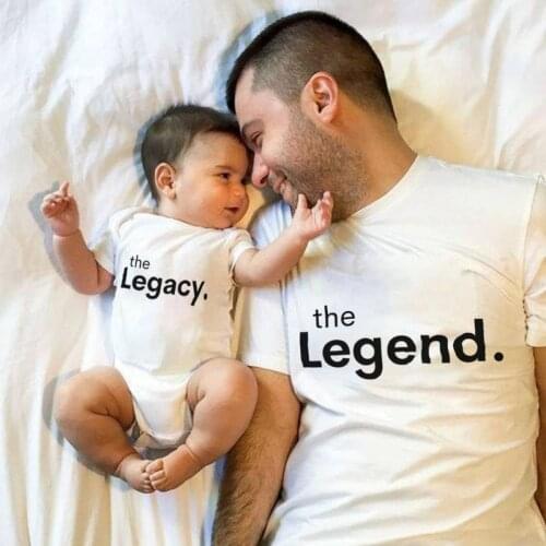 The Legend and Legacy Family Matching Clothes Tshirt Baby Bodysuit Family Look Father Son Family Clothes