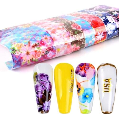 Nail Lace Flower Transfer Foil Black White Nail Stickers Hollow Flower Sliders Transparent Decals Wraps Nail Art Decoration