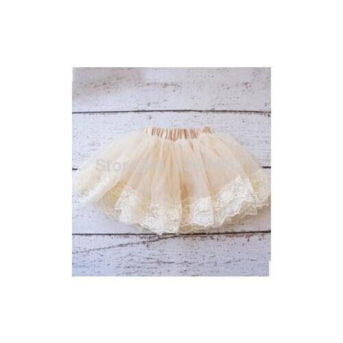 2021 Cut Lace Baby Girl Skirts Chiffon White Wedding Kids Tulle Skirt baby girl floral skirts