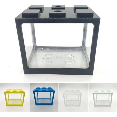 Mini Fish Tank Reptile Pet Box Stackable Aquarium Creative Block Fish Cylinder