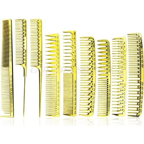 Multi-function Electroplating Golden Barber Comb Light Portable Men Women Combs Drop Shipping