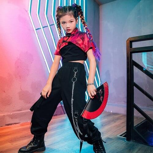 Fashion Teen Girls Clothing Cheerleader Uniform Stage Costume Rave Outfit Summer Clothes Jazz Dance Costume Casual Pants DL7759