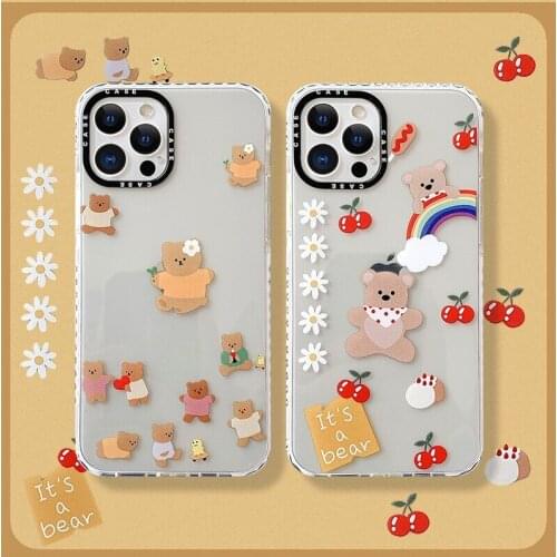 Soft Silicone Case for IPhone 11 12 Pro Max Mini XR X XS 7 8 Plus SE 2020 Shell Cute Cartoon Transparent Protective Back Cover