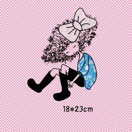 Beauty Girl Ironing Stickers Heat Transfer Vinyl Patch Thermal Iron On Transfer For Clothes Baby Tshirt Cartoon Appliques