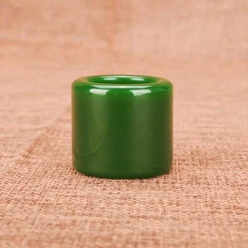 Natural Green Jade Stone Ring Chinese Hand-Carved Jadeite Fashion Charm Jewellery Accessories Amulet for Men Women Lucky Gifts
