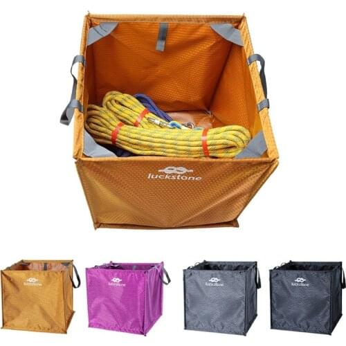 Nylon Folding Cube Box Container Rock Climbing Arborist Equipment Throw Line Rope Foldable Storage Bag for Camping Dropship