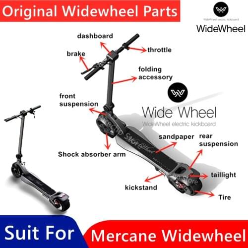 Original Mercane Widewheel Electric Scooter Wide Wheel Headlight Kickstand Tire Dashboard Brake Line Pad Shock Absorb Arm Parts