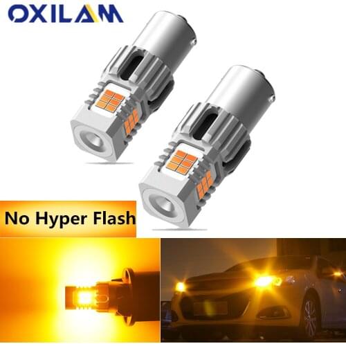 OXILAN 1156 BA15S P21W Canbus Bulb For Toyota Camry Corolla Auris Avensis t25 Turn Signal Light No Hyper Flash Amber 7440 LED