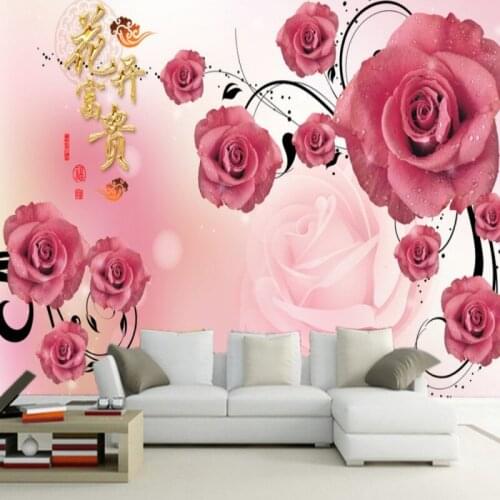 Dropship Fatman Pink Wallpaper Pink Rose Wall Papers Home Decor Living Room Bedroom 3d Mural Wallpaper Papel De Parede