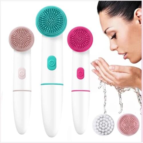 Facial Cleansing Brush Silicone Rotating Cleansing Brush Facial Spa System Can Deeply Clean Black Spots and Acne Skin Care Tools