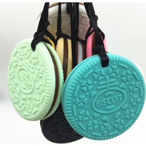 20pcs/lot Food Grade Babys First Biscuit Silicone Teether Pendant Mommy Biscuit Silicone Chew Pendant or Great Baby Shower Gift