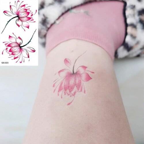 Waterproof Temporary Tattoo Stickers Lotus Flower fake Tattoo Geometric animal Flash Tattoo Hand Back Foot for Girl Women Men