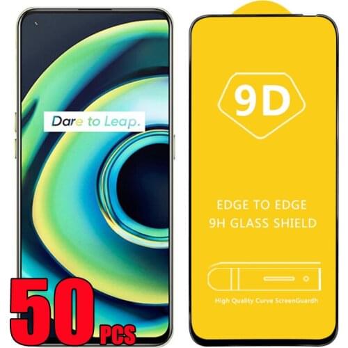 50pcs 9D Tempered Glass Full Glue Cover Film Screen Protector For OPPO Reno 6 6Z 5 Lite 5A 5F 5K 5Z Realme V11 V13 V15 V25 K9