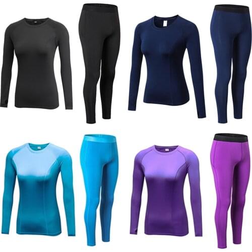 Women Training Velvet Warmer Long Sleeve Tops Fitness Trousers Sportswear Set SPSYL0088