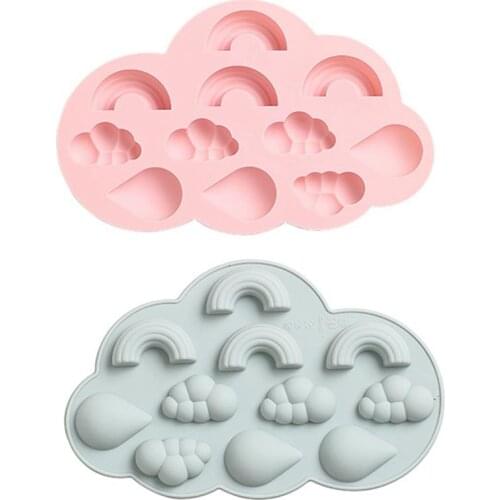 1pc Silicone Fondant Mold Creative Nonstick Cloud Cake Mold Rainbow Chocolate Mold Jelly And Candy Mold Dessert Tools Cake Mold