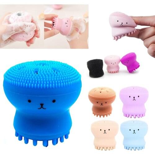 1PC Silicone Face Cleansing Brush Facial Octopus Shape Deep Pore Exfoliating Blackhead Face Scrub Washing Brush Makeup Tool