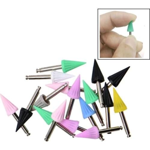 100pcs/set Dental Polishing Cup Burs Rubber Silicone Tapered Prophy White Colorful Tapered Brushes Dentist Teeth Whitening Tool