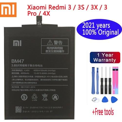 2020 Original Phone Battery BM47 For Xiaomi Redmi 3 3S 3X 4X 3 pro Note 3 5 5A Pro Mi 5X BM22 BN43 BN45 Replacement Batteries