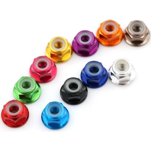 4PCS/Lot Colorful M4 RC HSP 102049 (02190) Aluminum Nylon Nut M4 For 1:10 Upgrade Parts Aluminium Profile Connectors Tools