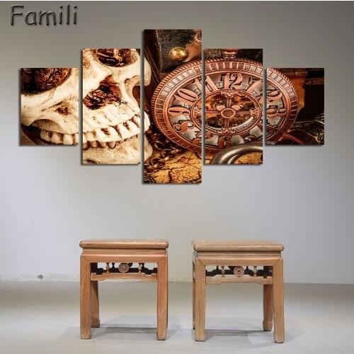 5pcsPainting Home Decoracion Painting Modern Picture For Living Room Decorative Print On Canvas Art Wall Pocket Watch