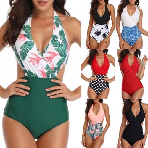 50% Hot Sales!!! Sexy Cross Halter Backless Bandage Monokini Women One-piece Swimwear Swimsuit