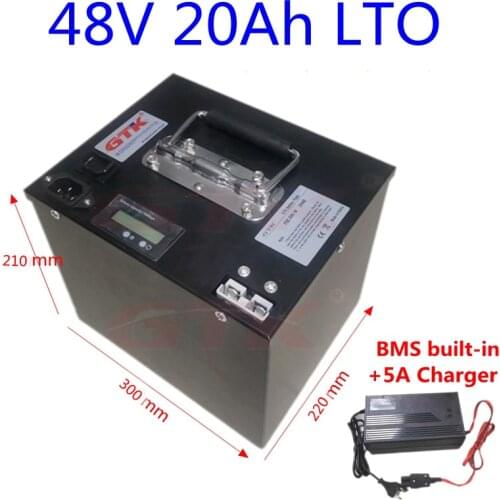 GTK Ebike scooter bicycle battery LTO 48V 20Ah Lithium titanate battery 20S BMS for bike ebike hybrid scooter +5A Charger