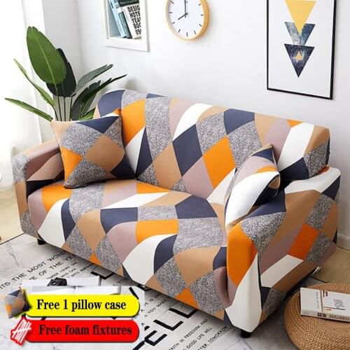 Geometric Printed Slipcover Stretch Sofa Covers For Living Room Set Spandex Couch Cover Armchair Cover Sofa Towel 1/2/3/4 Seater