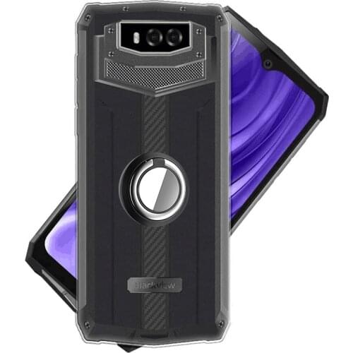 For Blackview BV9100 Cover Magnetic Car Finger Ring Holder Soft TPU Shockproof Clear Case Cover For Blackview BV9100