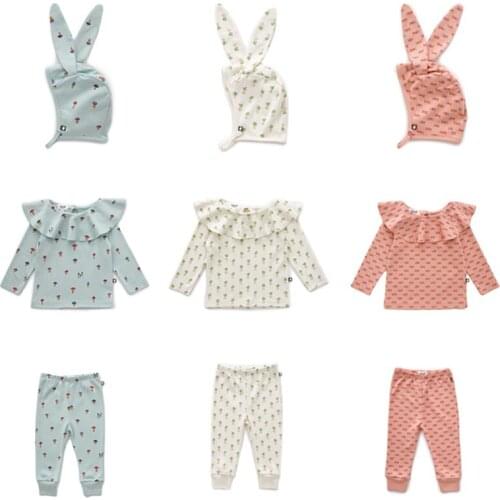 Baby Girls T Shirts 2021 OEUF Brand Kids Girl Cute Ruffled Long Sleeve T-Shirt Printed Toddler Tops Printed Child Tee Clothes