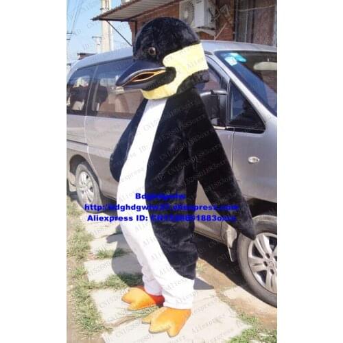 Long Fur Penuins Penguin Mascot Costume Adult Cartoon Character Outfit Suit New Products Launching Stage Properties zx1601