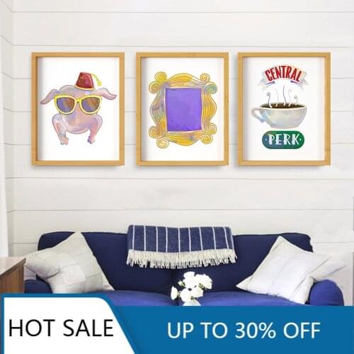 Friends Tv Show Classic Canvas Painting Posters and Prints Central Perk Coffee Abstract Wall Decor Pictures Living Room Decor