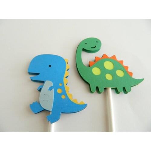 Lovely Dinosaur Cupcake Toppers wedding birthday baby shower Party food picks free shipping photo booth props