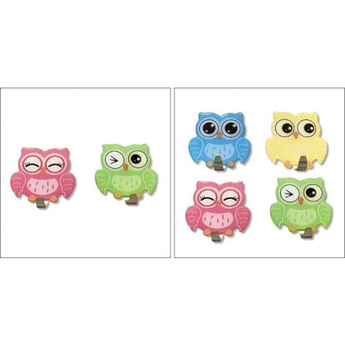 Colorful Cute Owl Coat Hook Self-Adhesive No Drilling Used for Hanging Bathrobes
