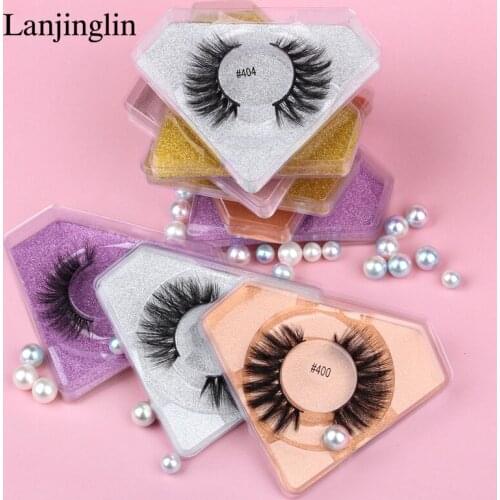 LANJINGLIN 4/50/100 Pairs 3D Mink Lashes 7-15mm Natural Wispy Fluffy Dramatic Volume Eyelashes Makeup Extension False Eyelashes