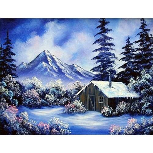 MHD Diamond embroidery Snow scene 5D diamond cross stitch crystal diamond mosaic decorative Diy Diamond painting