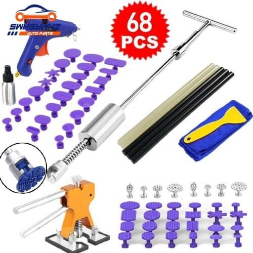 38cm Metal 28-68pcs Car Dent Repair Tools Auto Repair Dent Puller Kit Slide Hammer Reverse Hammer Glue with Glue Puller