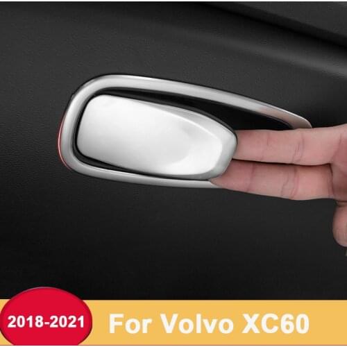 Stainless steel Car Co-pilot Glove Storage Box Handle Covers Trim Stickers For Volvo XC60 2018 2019 2020 2021 Accessories