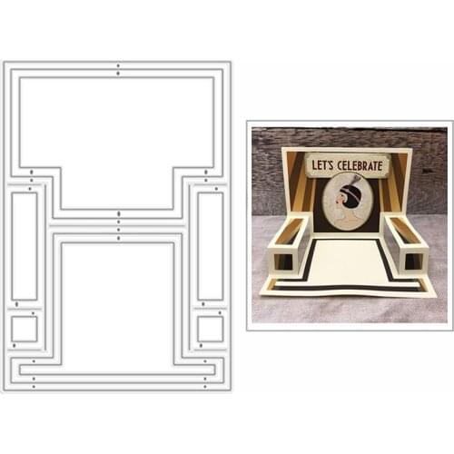 2021 New High Centre Stepper Frame Metal Cutting Dies for DIY Scrapbooking Decor and Card Making Paper Craft Embossing No Stamps