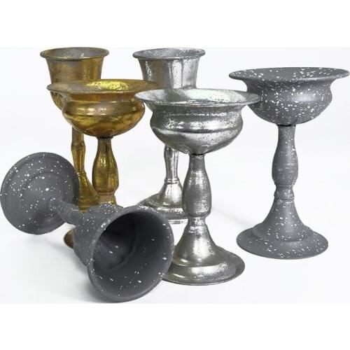 THE NEW GOBLET WROUGHT IRON VASE FLOWERS PACKAGING MATERIAL MAKE OLD FLOWER POT EUROPEAN RETRO HOME DECORATION