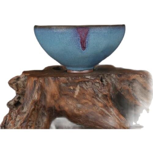Beijing used Song Jun kiln blue glaze purple spot bowl porcelain collection ornaments