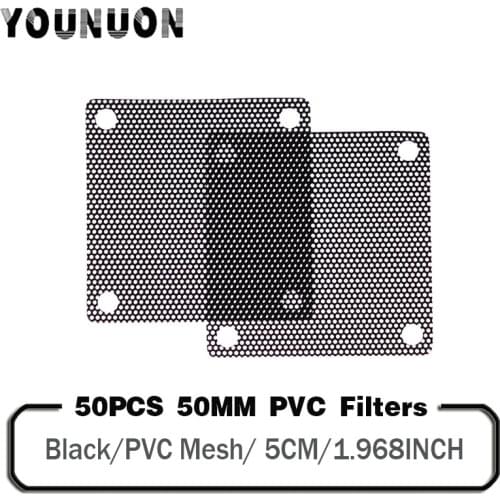 50PCS YOUNUON 50mm Cooling Fan Dust Filter PC PVC Case Fan Cooler Dust Filter Dustproof Cover Chassis Dust Cover 50X50MM