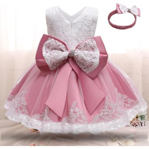 Christmas Baby Girls Dress for Toddler Girls Lace Princess Dress 1 2 Year Birthday Party Christening Gown New Year Party Costume