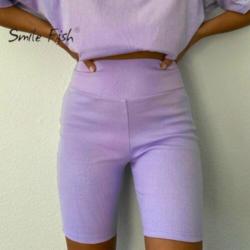 Solid Women Summer Cycling Bike Shorts Stretch Basic Short Black Female Pantalones Sweatpants Strike Bodycon Streetwear G1946