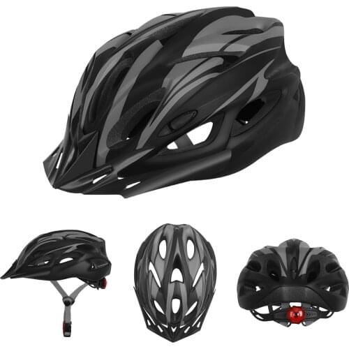 Ultralight Cycling Safety Helmet Outdoor Motorcycle Bicycle Taillight Helmet Removable Lens Visor Mountain Road Bike Helmet