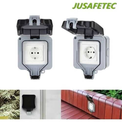 Outdoor Socket Power Socket 3680W 16A EU UK FR US Electrical Outlet Waterproof Impact Resistance Wall Socket For Garden décor